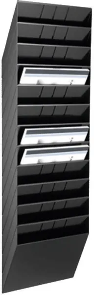 Lokerikkojärjestelmä, 12 lokeroa, musta, A4 vaaka, FLEXIBOXX