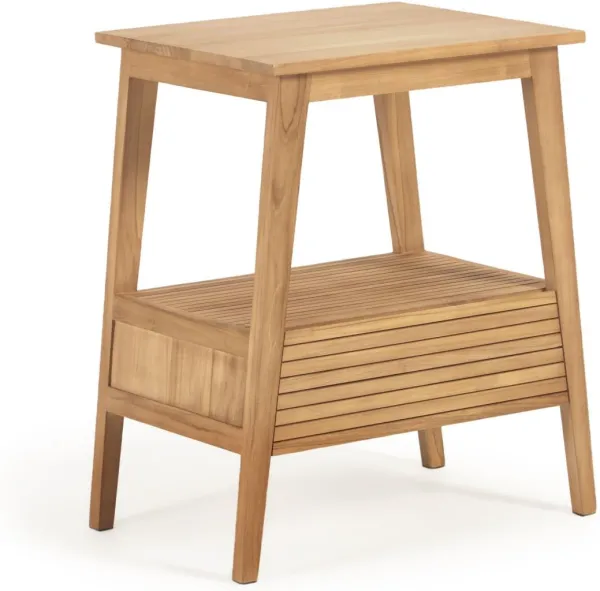 Kuveni, Kylpyhuoneen jakkara, luonnollinen, H80x70x50 cm, massiivipuuta