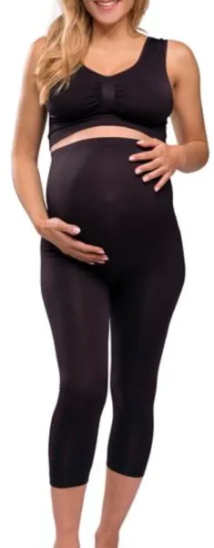 Raskausleggingsit tuella 3/4 pituus musta - Xlarge